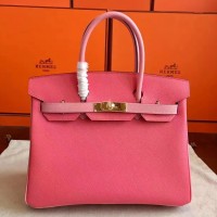 Replica Handbag Store Rose Lipstick Espom Horseshoe Brikin 30cm Handmade Bag