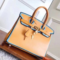 Replica Handbag Store Yellow With Blue Piping Epsom Birkin 30cm Bag