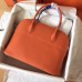 Replica Handbag Store Orange Clemence Bolide 35cm Handmade Bag