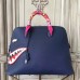 Replica Handbag Store Shark Bolide 45cm Bag In Blue Calfskin