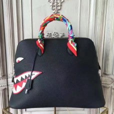 Replica Handbag Store Shark Bolide 45cm Bag In Black Calfskin