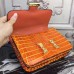 Replica Handbag Store Orange Constance MM 24cm Crocodile Bag