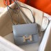 Replica Handbag Store Mini Constance 18cm Epsom Blue Lin Bag