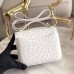 Replica Handbag Store Mini Constance 18cm White Ostrich Leather