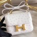 Replica Handbag Store Mini Constance 18cm White Ostrich Leather