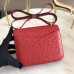 Replica Handbag Store Mini Constance 18cm Red Ostrich Leather