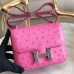 Replica Handbag Store Mini Constance 18cm Pink Ostrich Leather