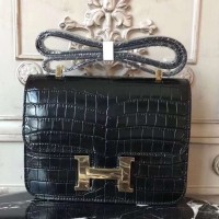 Replica Handbag Store Black Constance MM 24cm Crocodile Bag Replica Handbag Store Black Constance MM 24cm Crocodile Bag