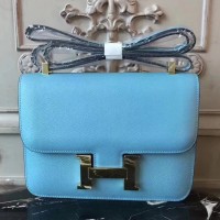Replica Handbag Store Blue Atoll Constance MM 24cm Epsom Leather Bag Replica Handbag Store Blue Atoll Constance MM 24cm Epsom Leather Bag