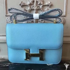 Replica Handbag Store Blue Atoll Constance MM 24cm Epsom Leather Bag