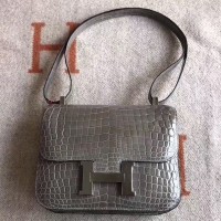 Replica Handbag Store Constance 24cm Grey Porosus Crocodile