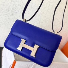 Replica Handbag Store Epsom Constance 24cm Blue Electric Handmade Bag