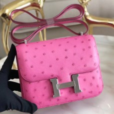 Replica Handbag Store Mini Constance 18cm Pink Ostrich Leather