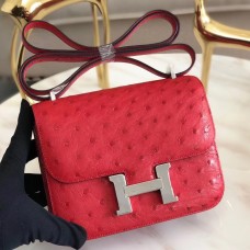 Replica Handbag Store Mini Constance 18cm Red Ostrich Leather