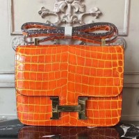 Replica Handbag Store Orange Constance MM 24cm Crocodile Bag Replica Handbag Store Orange Constance MM 24cm Crocodile Bag