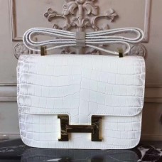 Replica Handbag Store White Constance MM 24cm Crocodile Bag