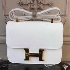 Replica Handbag Store White Constance MM 24cm Epsom Leather Bag