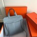 Replica Handbag Store Halzan Bag In Blue Lin Clemence Leather