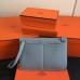 Replica Handbag Store Halzan Bag In Blue Lin Clemence Leather