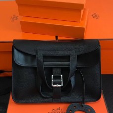 Replica Handbag Store Halzan Bag In Black Clemence Leather