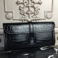 Replica Handbag Store Jige Elan 29 Clutch In Black Crocodile Leather