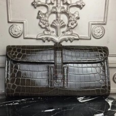 Replica Handbag Store Jige Elan 29 Clutch In Chocolate Crocodile Leather