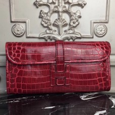 Replica Handbag Store Jige Elan 29 Clutch In Dark Red Crocodile Leather