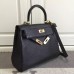 Replica Handbag Store Kelly Ghillies 28cm In Black Swift Leather
