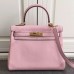 Replica Handbag Store Kelly Ghillies 28cm In Pink Swift Leather