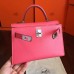 Replica Handbag Store Rose Lipstick Chevre Kelly Mini II 20cm Handmade Bag