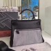 Replica Handbag Store Black Kelly Lakis 32cm Toile and Swift Bag