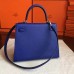 Replica Handbag Store Blue Electric Epsom Kelly Sellier 28cm Handmade Bag
