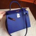 Replica Handbag Store Blue Electric Epsom Kelly Sellier 28cm Handmade Bag