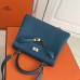 Replica Handbag Store Blue Jean Clemence Kelly 25cm GHW Bag