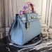 Replica Handbag Store Blue Lin Clemence Kelly 32cm Retourne Bag