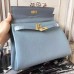 Replica Handbag Store Blue Lin Clemence Kelly 32cm Retourne Bag