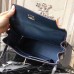 Replica Handbag Store Navy Blue Clemence Kelly 32cm Retourne Bag