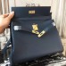 Replica Handbag Store Navy Blue Clemence Kelly 32cm Retourne Bag