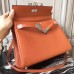 Replica Handbag Store Orange Clemence Kelly 32cm Retourne Bag
