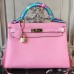 Replica Handbag Store Pink Clemence Kelly 32cm Retourne Bag