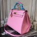 Replica Handbag Store Pink Clemence Kelly 32cm Retourne Bag