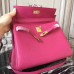 Replica Handbag Store Rose Red Clemence Kelly 32cm Retourne Bag