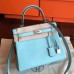 Replica Handbag Store Blue Atoll Clemence Kelly 25cm Retourne Handmade Bag