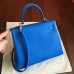 Replica Handbag Store Blue Clemence Kelly 25cm Retourne Handmade Bag