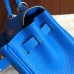 Replica Handbag Store Blue Clemence Kelly 25cm Retourne Handmade Bag