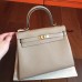 Replica Handbag Store Grey Clemence Kelly 25cm Retourne Handmade Bag