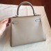 Replica Handbag Store Grey Swift Kelly 25cm Retourne Handmade Bag