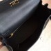Replica Handbag Store Black Swift Kelly 25cm Retourne Handmade Bag