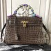Replica Handbag Store Kelly 32cm Bag In Chocolate Crocodile Leather
