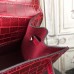 Replica Handbag Store Kelly 32cm Bag In Dark Red Crocodile Leather